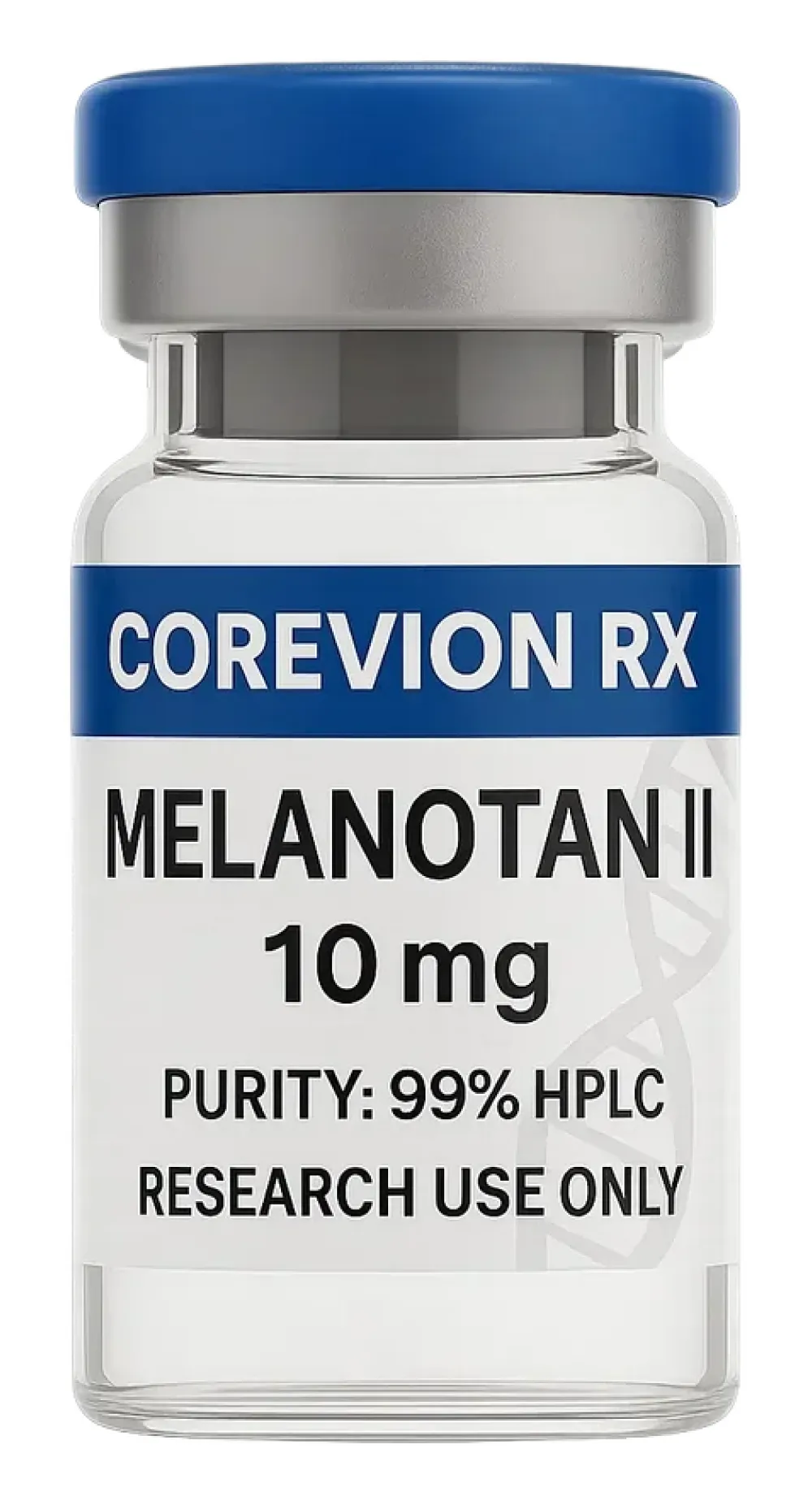COREVION RX Melanotan II 10mg research vial with 99% HPLC purity, Melanotan II Peptide