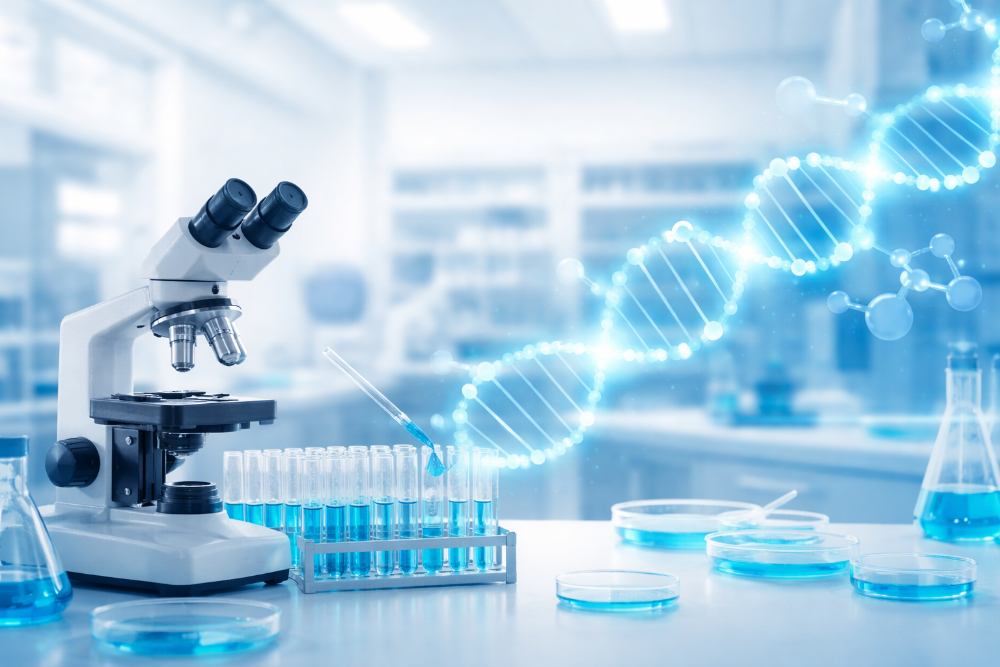 GLOW peptide protocol research visual showing molecular science and recovery pathways