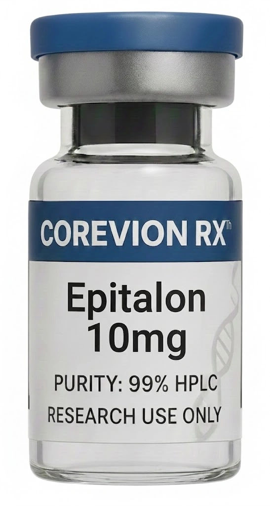 CoreVion RX Epithalon 50mg peptide vial with 99% HPLC purity